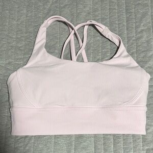 Lululemon Women's Light Pink Ribbed Sports Bra size 12